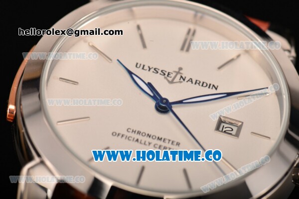 Ulysse Nardin Classico Automatic Steel Case with Stick Markers and White Dial - Click Image to Close